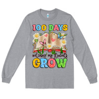 Heather Grey 100 days watching my students grow Long Sleeve Tee - Artiststas