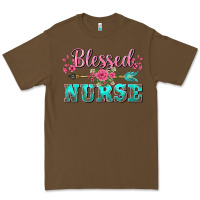Cacao western blessed nurse pink floral arrow Premium Tee - BarkalooDesign