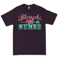 Plum western blessed nurse pink floral arrow Premium Tee - BarkalooDesign