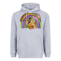 Heather Grey mardi gras rainbow Heavyweight Hoodie - OliviaCreatesArt
