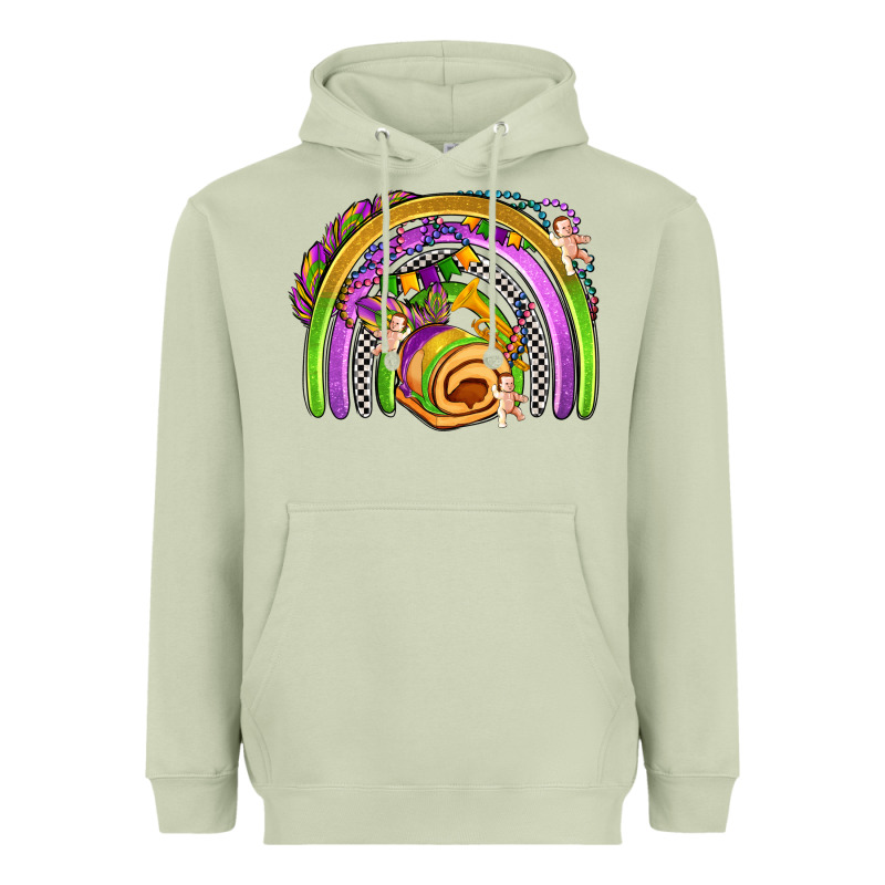 Mardi Gras Rainbow Heavyweight Hoodie by OliviaCreatesArt | Teevron