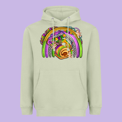Mardi Gras Rainbow Heavyweight Hoodie Designed By Oliviacreatesart