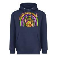 Navy mardi gras rainbow Heavyweight Hoodie - OliviaCreatesArt