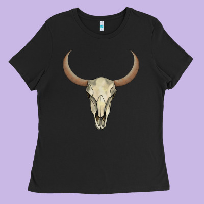 Bull Skull Ladies Tee Designed By Adodesignshop