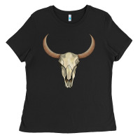 Black bull skull Ladies Tee - AdoDesignShop