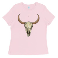 Bubblegum Pink bull skull Ladies Tee - AdoDesignShop