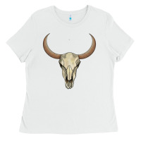 White bull skull Ladies Tee - AdoDesignShop