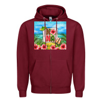 Burgundy summer nana Zipper Hoodie - TumblerDesignByShophia