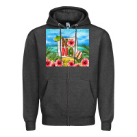 Charcoal Heather summer nana Zipper Hoodie - TumblerDesignByShophia