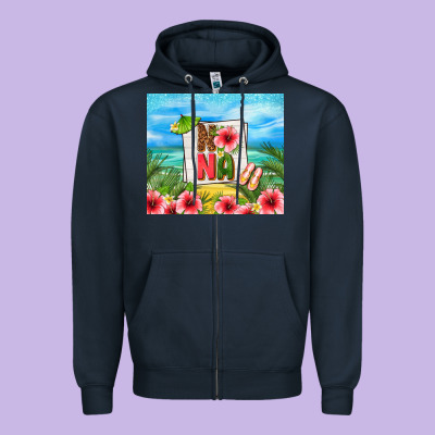 Summer Nana Zipper Hoodie Designed By Tumblerdesignbyshophia