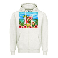Oatmeal Heather summer nana Zipper Hoodie - TumblerDesignByShophia