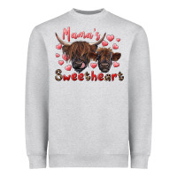 Heather Grey mama's sweetheart highland cow and calf Heavyweight Sweatshirt - RanaPortraitStore