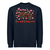 Navy mama's sweetheart highland cow and calf Heavyweight Sweatshirt - RanaPortraitStore