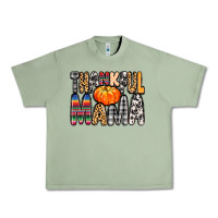 Oil Green Thankful Mama Urban Heavy Tee - MaliasSmallBusiness