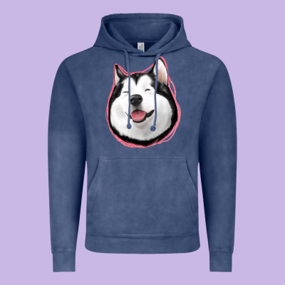 Husky Vintage Hoodie Designed By Jasminsmagicworld