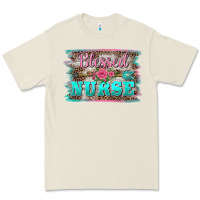 Bone western blessed nurse pink floral arrow  background Premium Tee - BarkalooDesign