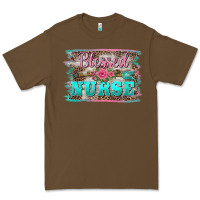Cacao western blessed nurse pink floral arrow  background Premium Tee - BarkalooDesign