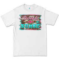 White western blessed nurse pink floral arrow  background Premium Tee - BarkalooDesign