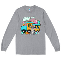 Heather Grey easter train Long Sleeve Tee - Artiststas
