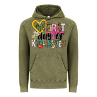 Vintage Olive my first day of kindergarten Vintage Hoodie - NancyCooperArtShop