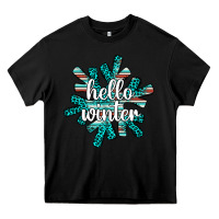 Black hello winter Heavy Core Tee - AdoDesignShop