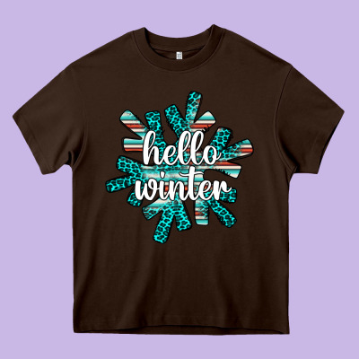Hello Winter Heavy Core Tee Designed By Adodesignshop