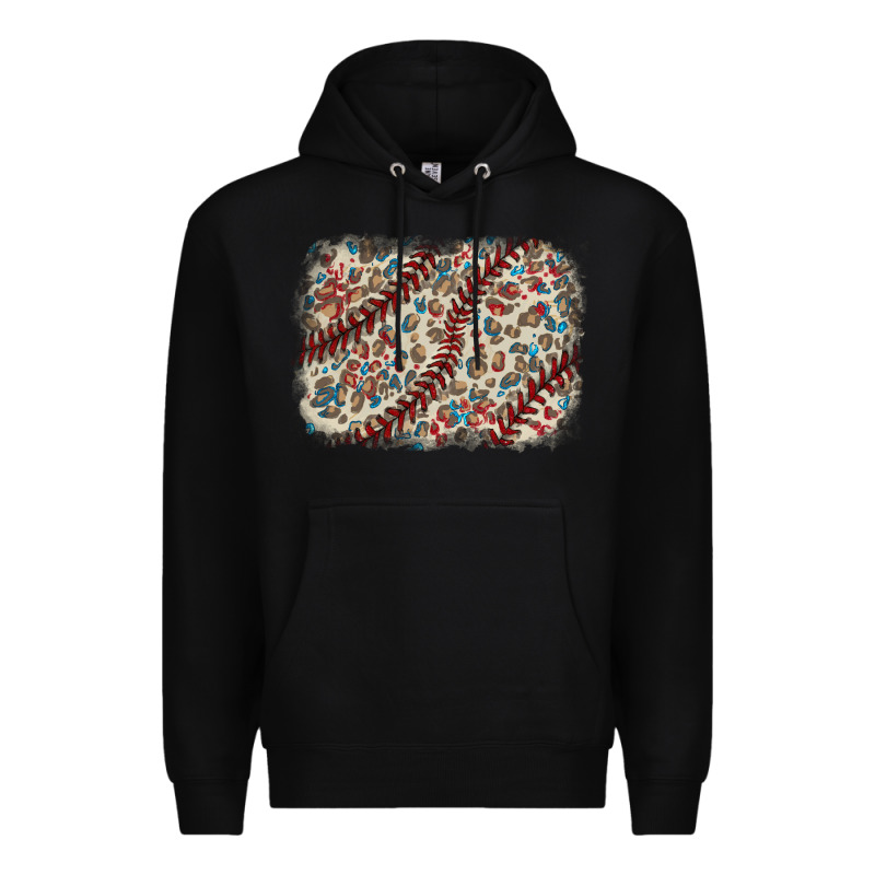 Baseball Leopard Glitter Background Premium Hoodie by HowdyJamesFarm | Teevron