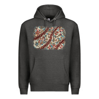 Charcoal Heather Baseball leopard glitter background Premium Hoodie - HowdyJamesFarm