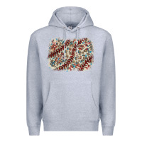 Heather Grey Baseball leopard glitter background Premium Hoodie - HowdyJamesFarm