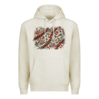 Oatmeal Heather Baseball leopard glitter background Premium Hoodie - HowdyJamesFarm