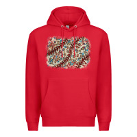 Red Baseball leopard glitter background Premium Hoodie - HowdyJamesFarm