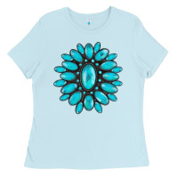 Baby Blue turqoise gemstone Ladies Tee - AdoDesignShop