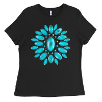 Black turqoise gemstone Ladies Tee - AdoDesignShop