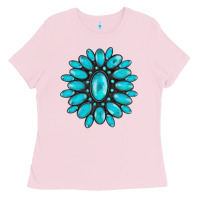 Bubblegum Pink turqoise gemstone Ladies Tee - AdoDesignShop