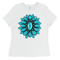 White turqoise gemstone Ladies Tee - AdoDesignShop