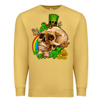 Antique Gold St. Patrick's boho skull Premium Sweatshirt - OliviaCreatesArt