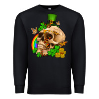 Black St. Patrick's boho skull Premium Sweatshirt - OliviaCreatesArt