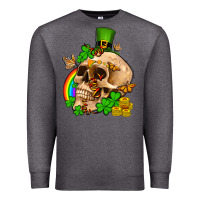 Charcoal Heather St. Patrick's boho skull Premium Sweatshirt - OliviaCreatesArt