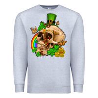 Heather Grey St. Patrick's boho skull Premium Sweatshirt - OliviaCreatesArt