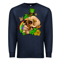 Navy St. Patrick's boho skull Premium Sweatshirt - OliviaCreatesArt