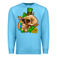 Ocean Blue St. Patrick's boho skull Premium Sweatshirt - OliviaCreatesArt