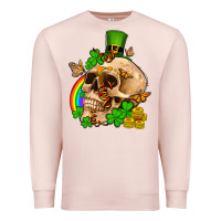 Pale Pink St. Patrick's boho skull Premium Sweatshirt - OliviaCreatesArt