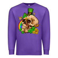 Purple St. Patrick's boho skull Premium Sweatshirt - OliviaCreatesArt