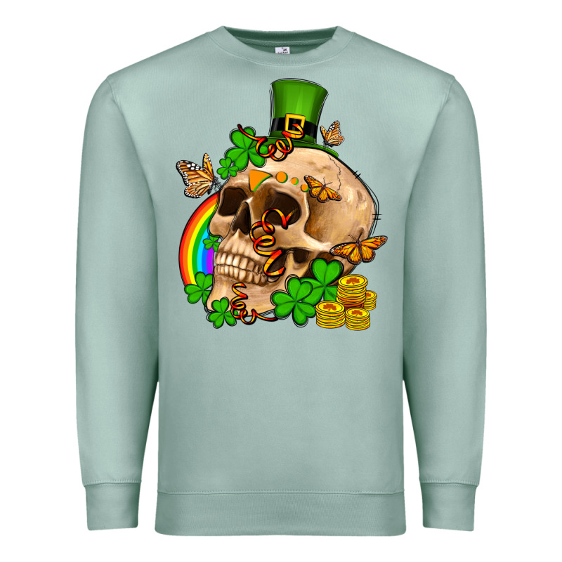 St. Patrick's Boho Skull Premium Sweatshirt by OliviaCreatesArt | Teevron