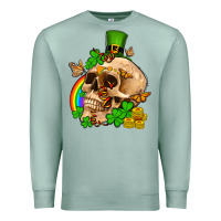 Seafoam St. Patrick's boho skull Premium Sweatshirt - OliviaCreatesArt