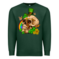 Sports Green St. Patrick's boho skull Premium Sweatshirt - OliviaCreatesArt