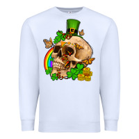 White St. Patrick's boho skull Premium Sweatshirt - OliviaCreatesArt