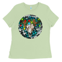 Matcha Bull Skull Christmas Ladies Tee - RanaPortraitStore