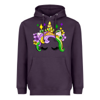Plum unicorn mardi gras olivia Heavyweight Hoodie - OliviaCreatesArt