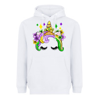 White unicorn mardi gras olivia Heavyweight Hoodie - OliviaCreatesArt